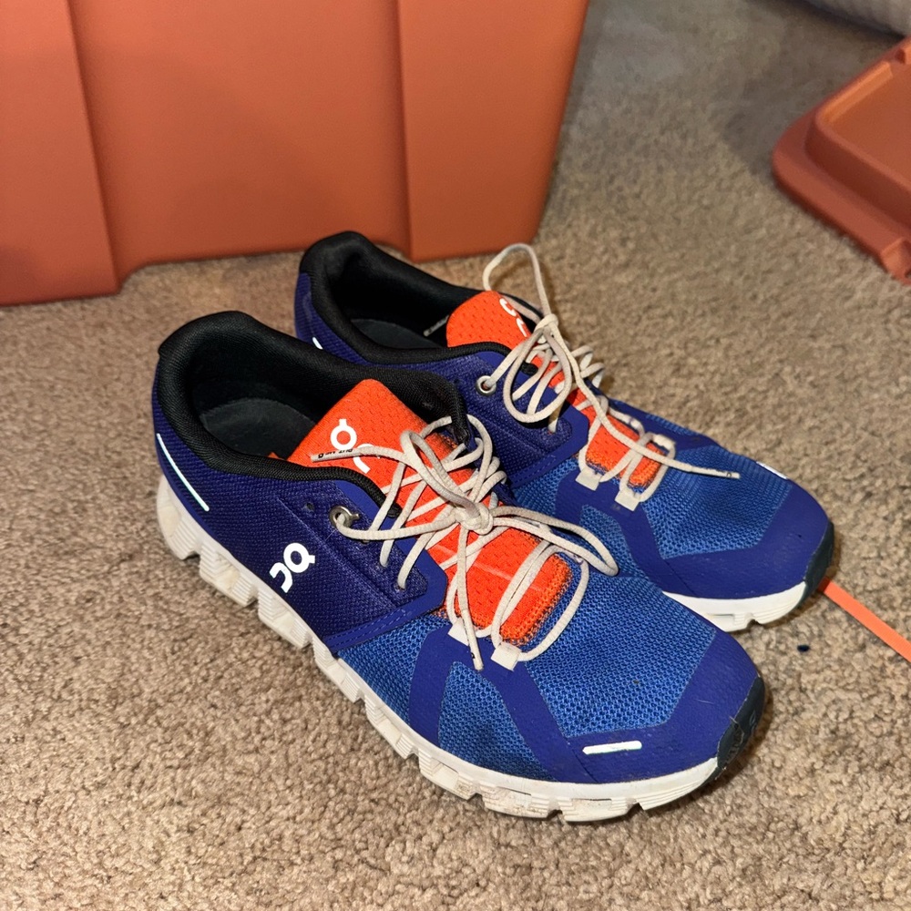 On Running Sneakers in Blue and Orange
